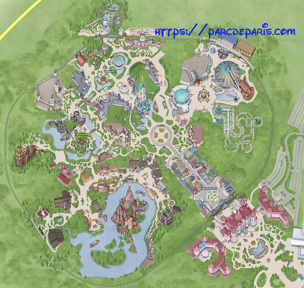 Plan Disneyland A télécharger et imprimer Parc de Paris