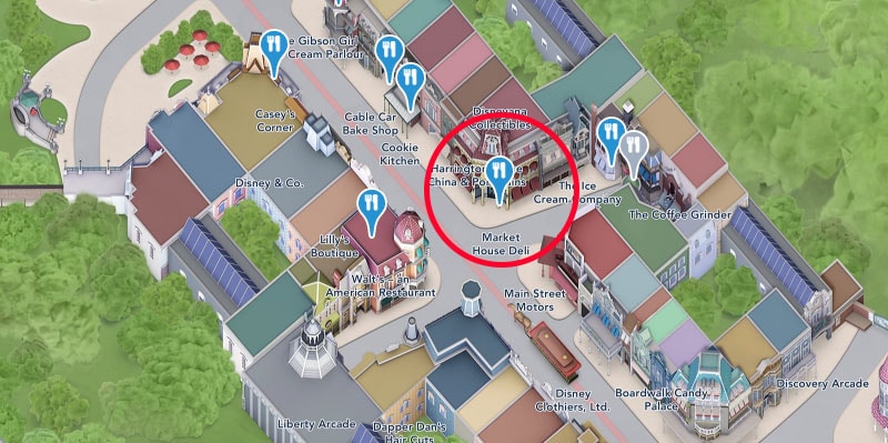 Mappa del Market House Deli Disney