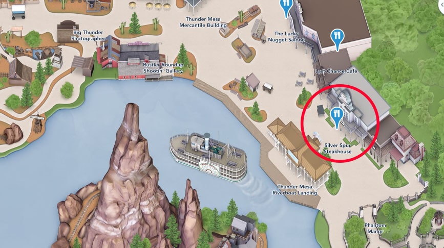 map of silver spur steakhouse disneyland