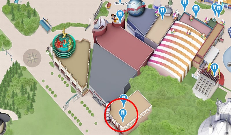 map of the five guys disney village