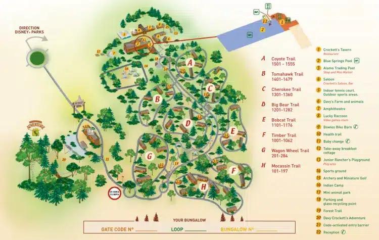plan de l'hôtel Davy Crockett Ranch de Disney