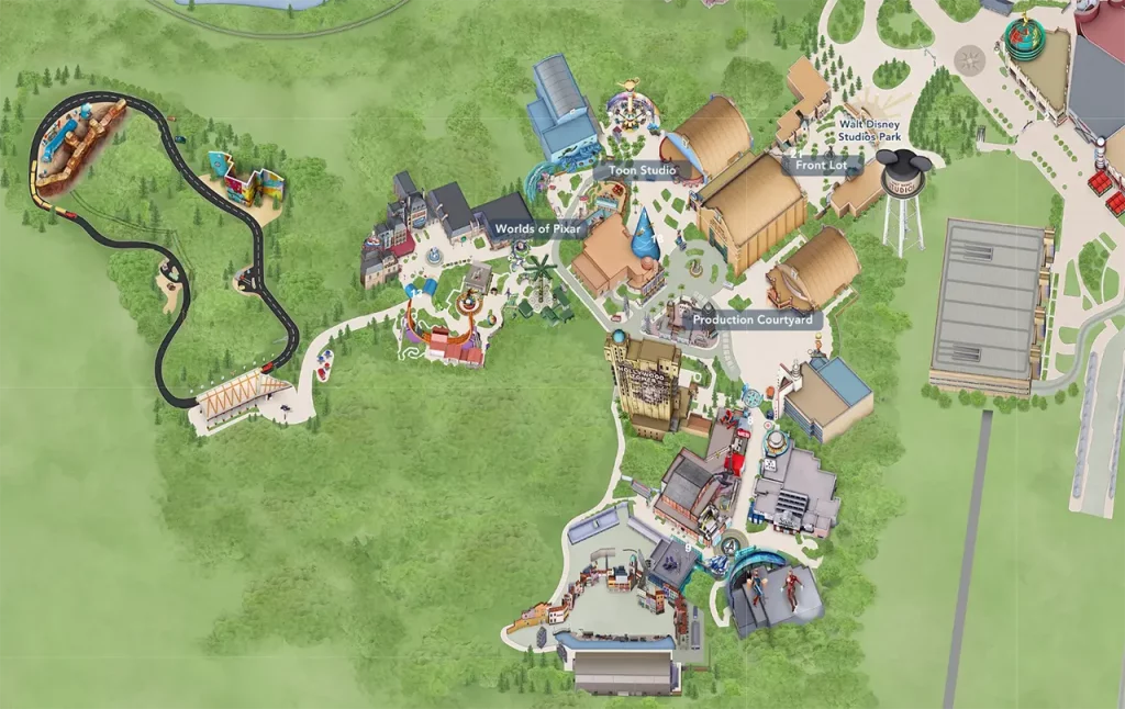 Plano de los Walt Disney Studios en París