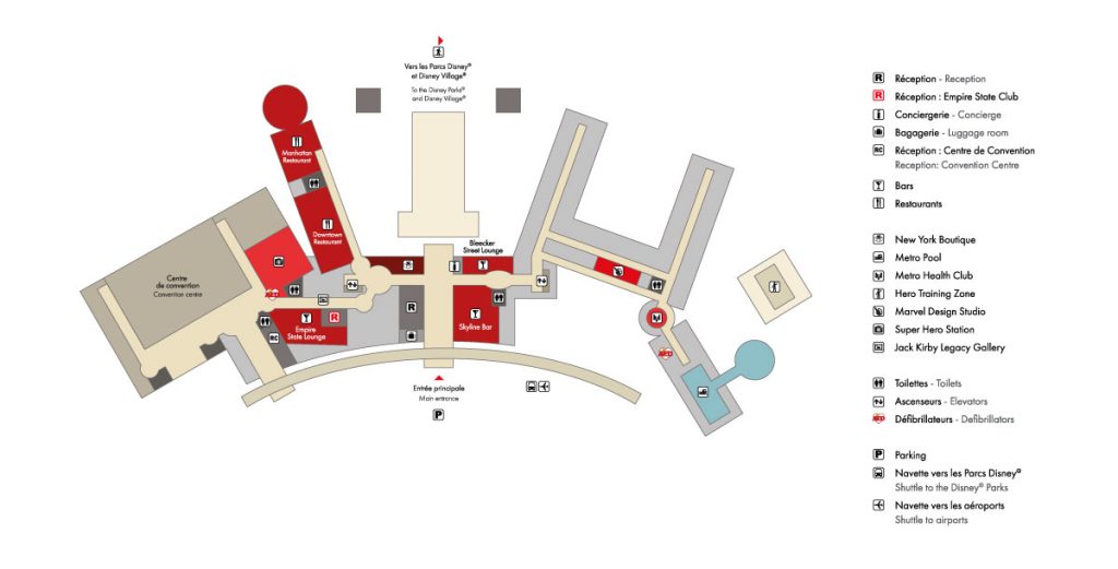 Plan intérieur de Hotel Marvel