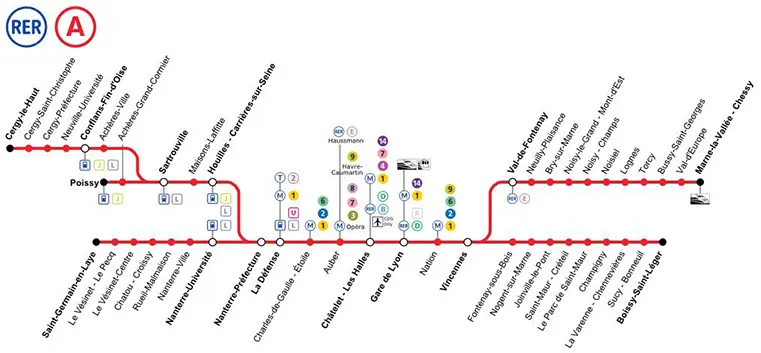 Mappa del percorso della metropolitana linea A