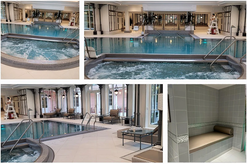 Montage de plusieurs photos de la piscine du Disneyland Hotel