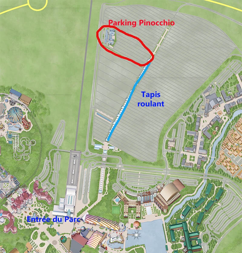 Plan des parking Disney proches des parcs