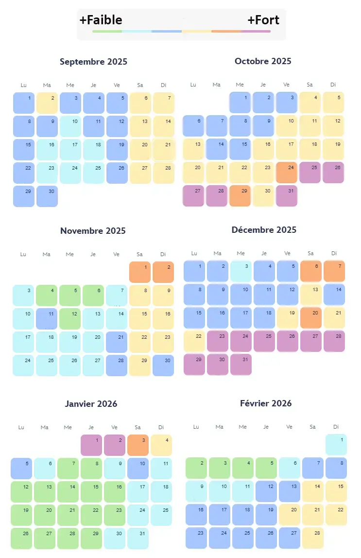 calendrier affluence disneyland paris