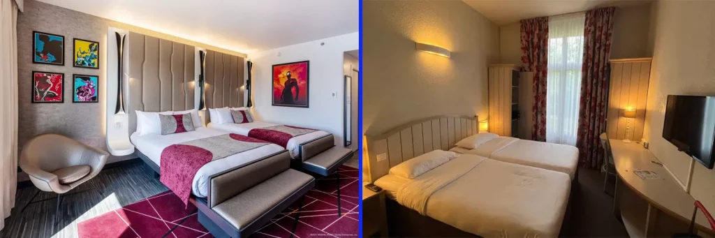 Comparaison chambre standard Campaniel vs Chambre Disney Newyork Marvel
